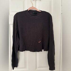 distressed Urban Outfitters long sleeve crop top.